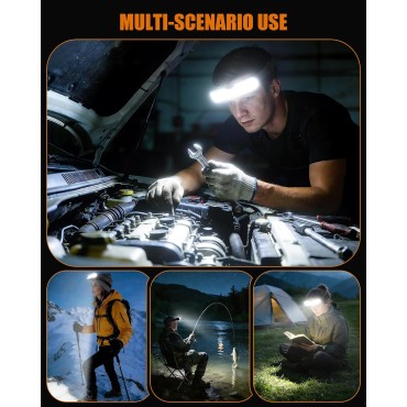 Dawinga Headlamp Rechargeable, 230° Wide Beam LED Head Lamp with Digital Power Display, 90° Adjustable Tilt & IPX5 Waterproof Headlights Flashlight for Camping, Hiking, Running, Repairing, Fishing