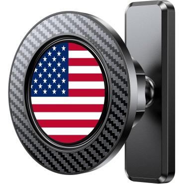 Dawinga Magnetic Golf Cart Phone Holder Mount, Strong Magnet Compatible with MagSafe iPhone and Android, Golf Gifts for Men Dad Women Golfers, Golf Cart Accessories Fits EZGO Club Car (US Flag)