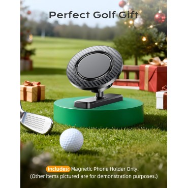 Dawinga Magnetic Golf Cart Phone Holder, Strong Magnet Phone Mount Compatible with MagSafe iPhone 12-17 and Android, Fits EZGO, Club Car, Yamaha, Golf Cart Accessories Gift for Golfers Men Women
