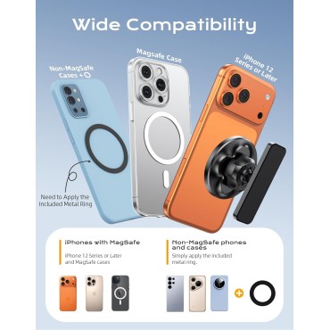 Dawinga Magnetic Golf Cart Phone Holder, Strong Magnet Phone Mount Compatible with MagSafe iPhone 12-17 and Android, Fits EZGO, Club Car, Yamaha, Golf Cart Accessories Gift for Golfers Men Women