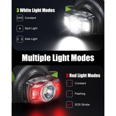 Dawinga Running Lights for Runners, 500 Lumens Running Light with 45° Adjustable Beam, 6 Modes & IPX4 Waterproof, 1800 mAh Rechargeable Reflective Vest for Night Walking/Cycling/Jogging/Hiking