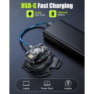 Dawinga Running Lights for Runners, 500 Lumens Running Light with 45° Adjustable Beam, 6 Modes & IPX4 Waterproof, 1800 mAh Rechargeable Reflective Vest for Night Walking/Cycling/Jogging/Hiking